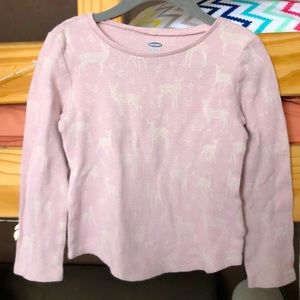 Girl’s waffle knit long sleeve shirt